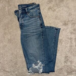 American Eagle Outfitters Women's Straight Leg Jeans - Blue